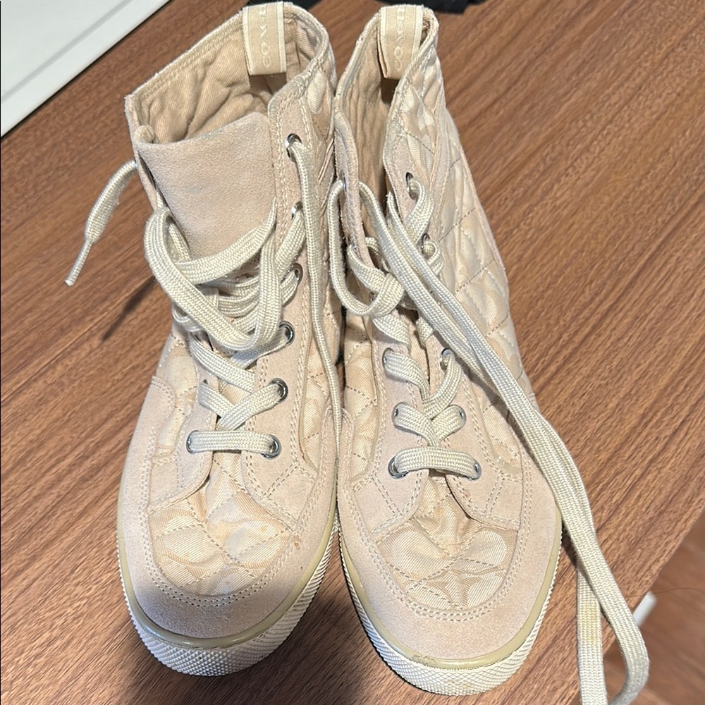 Coach Cream High Top Sneakers